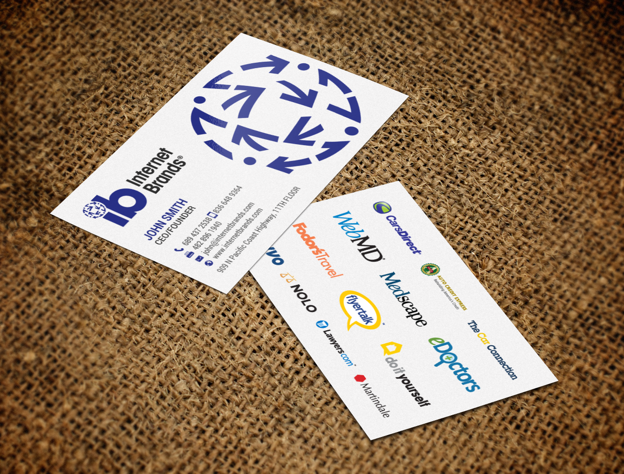 Diseño de Tarjeta de Presentación por chandrayaan.creative para Internet Brands | Diseño #19474250