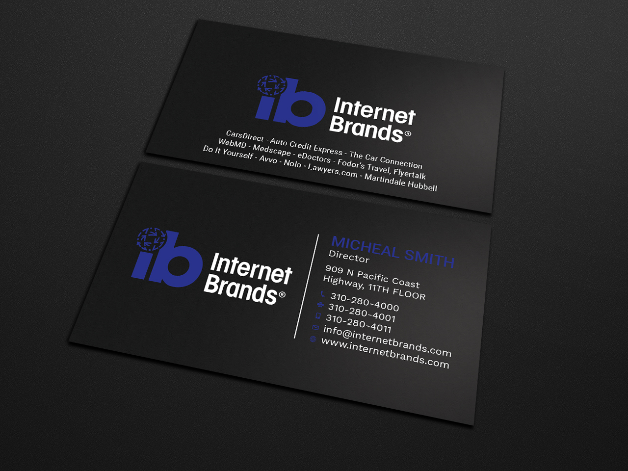 Business Card Design by Tripti Ranjan Gain for Internet Brands | Design #19464265