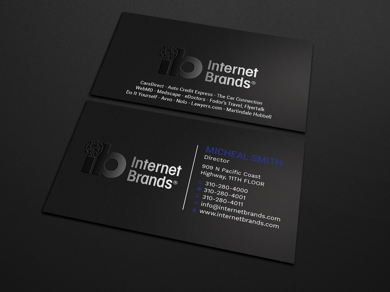 Business Card Design by Tripti Ranjan Gain for Internet Brands | Design #19464267