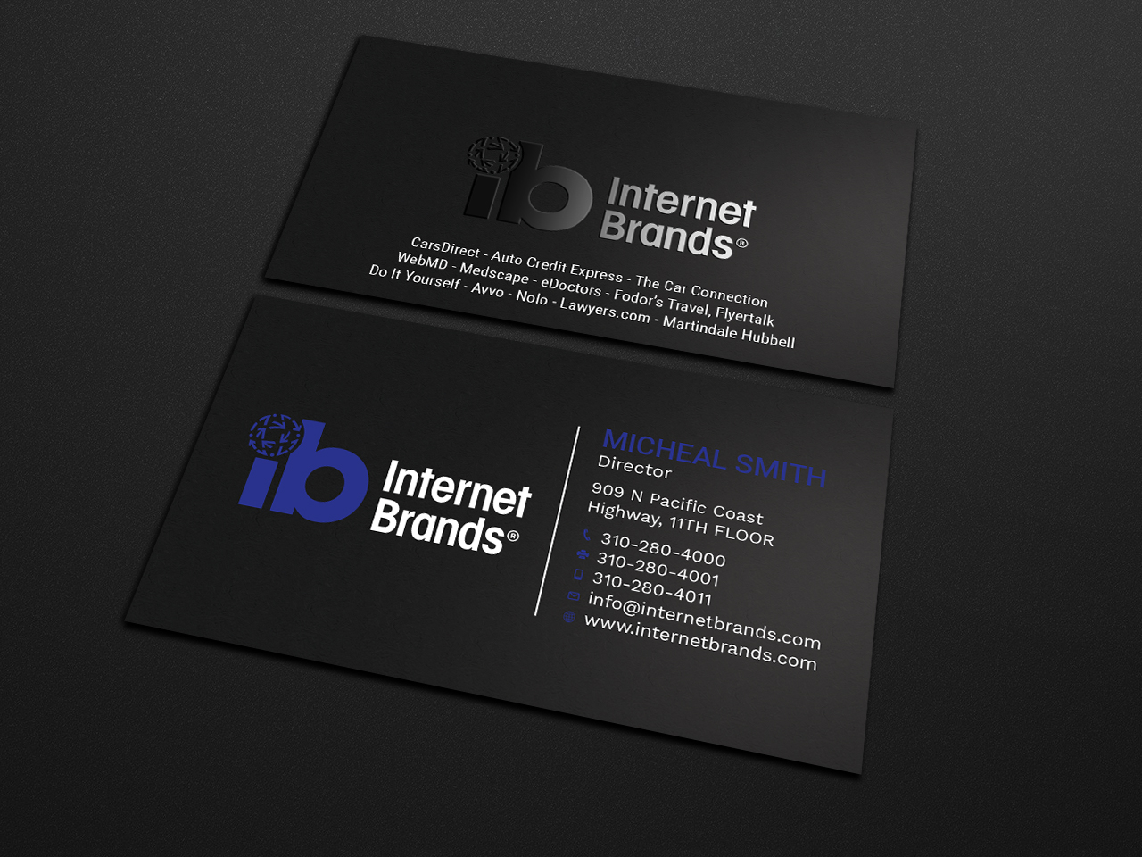 Business Card Design by Tripti Ranjan Gain for Internet Brands | Design #19464268
