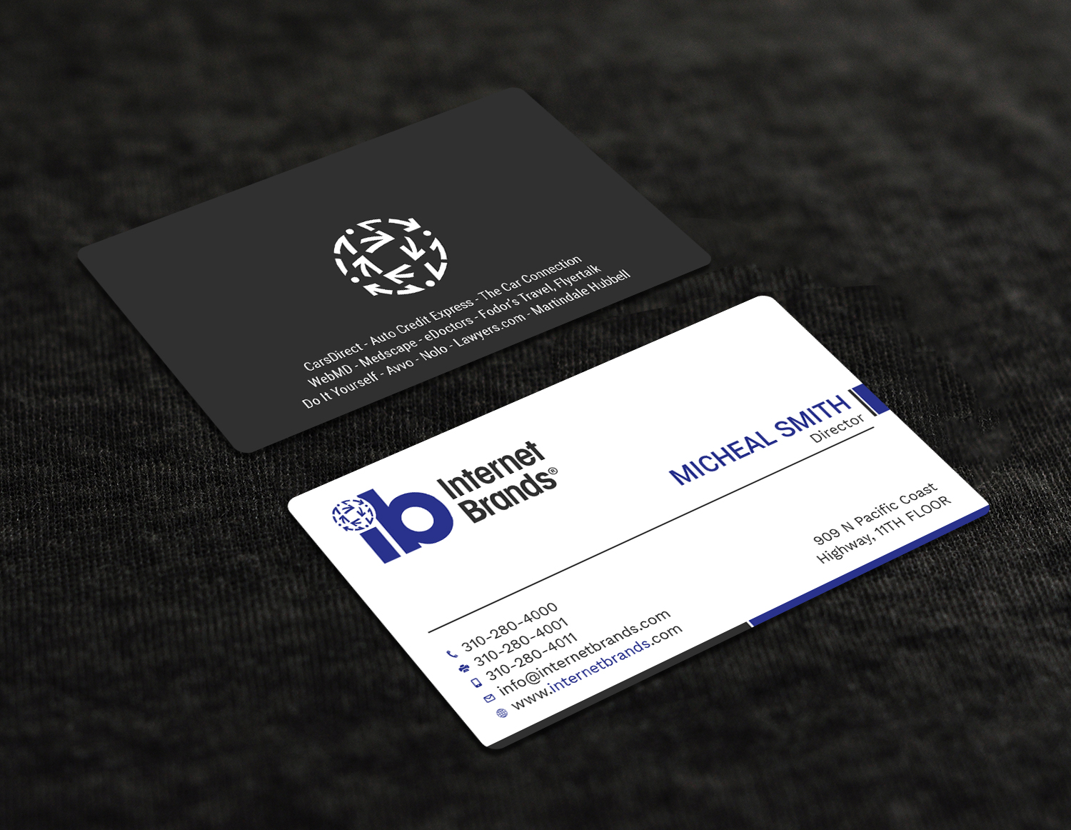 Business Card Design by Tripti Ranjan Gain for Internet Brands | Design #19464276