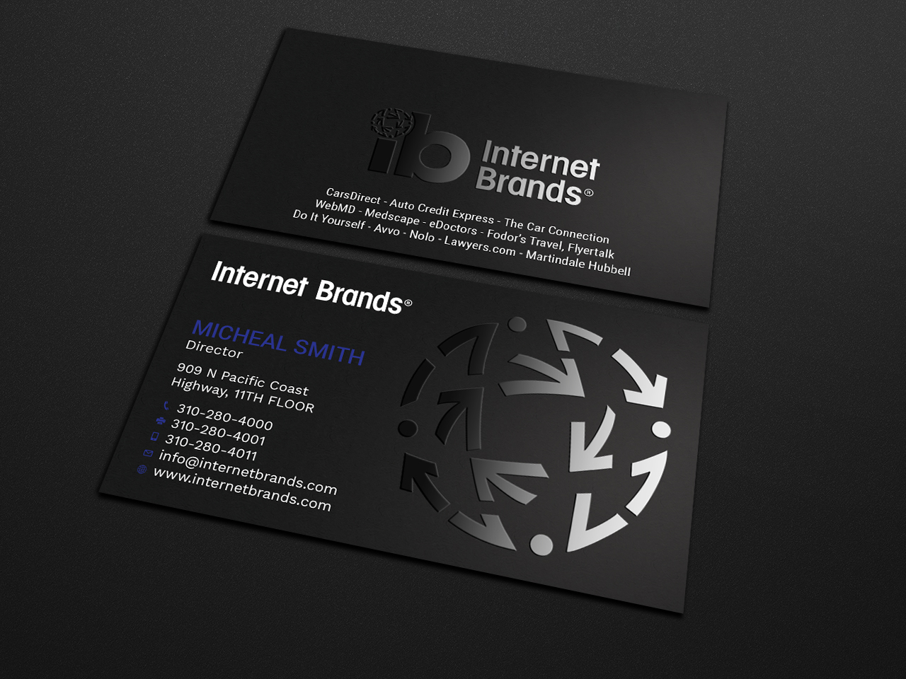 Business Card Design by Tripti Ranjan Gain for Internet Brands | Design #19464304