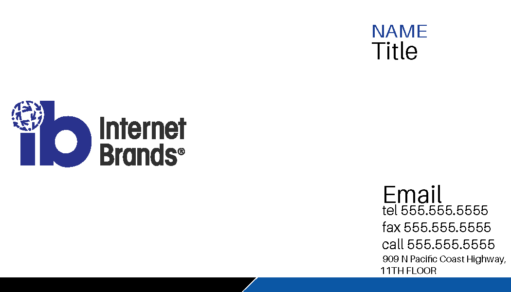 Business Card Design by shyamjith 2 for Internet Brands | Design #19474160