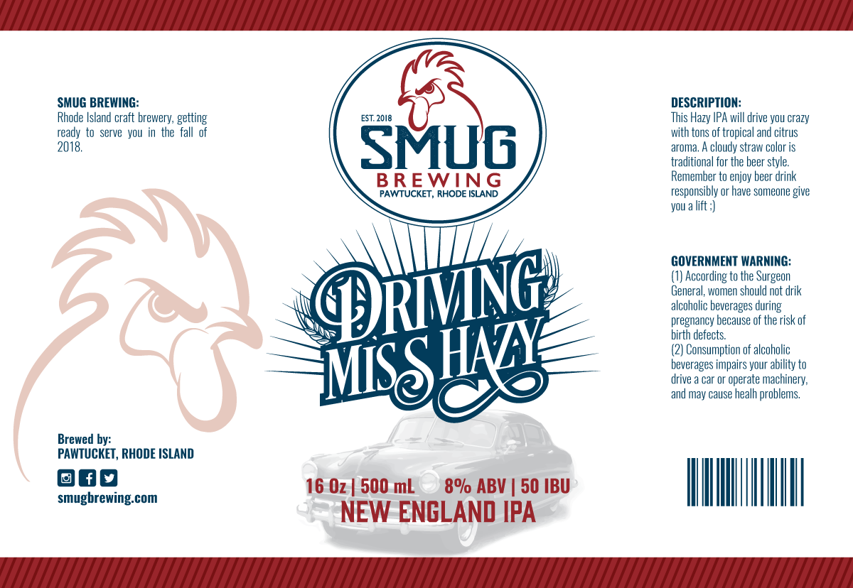 Label Design by Sergio Coelho for Smug Brewing Company | Design #19530880