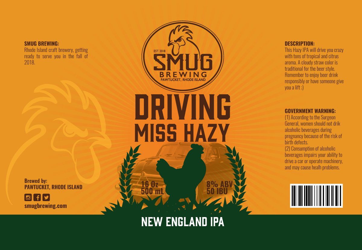 Label Design by Sergio Coelho for Smug Brewing Company | Design #19550791