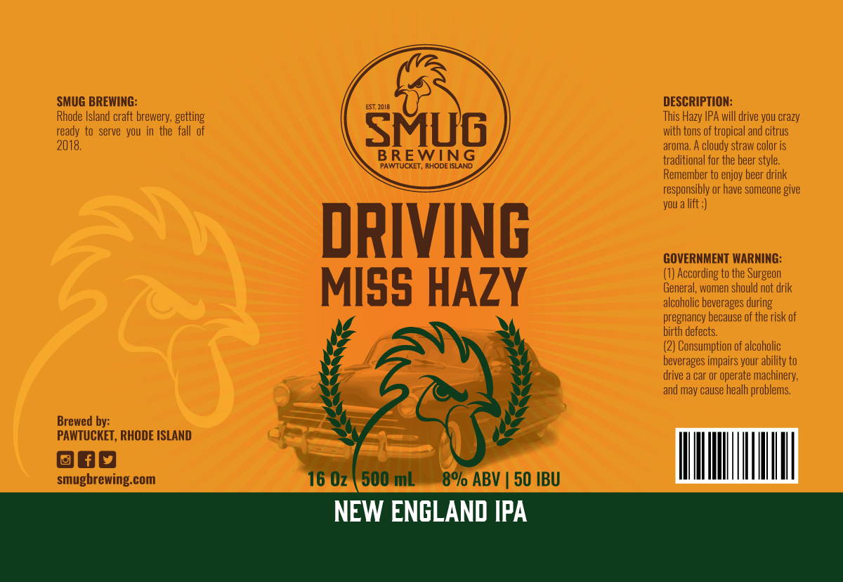 Label Design by Sergio Coelho for Smug Brewing Company | Design #19550813