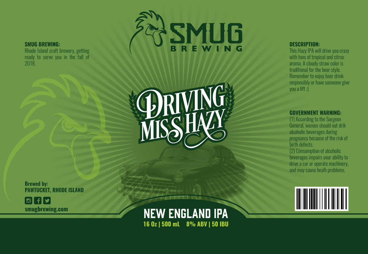 Label Design by Sergio Coelho for Smug Brewing Company | Design: #19586531