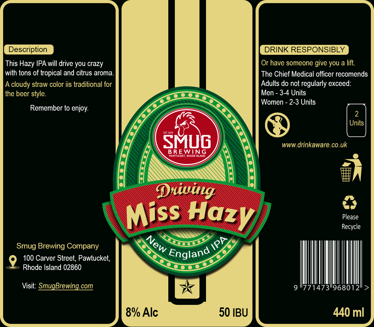 Label Design by Gorrila Designs for Smug Brewing Company | Design #19548651