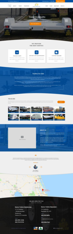 Web design for trailer business | Diseño Web por WebPixel