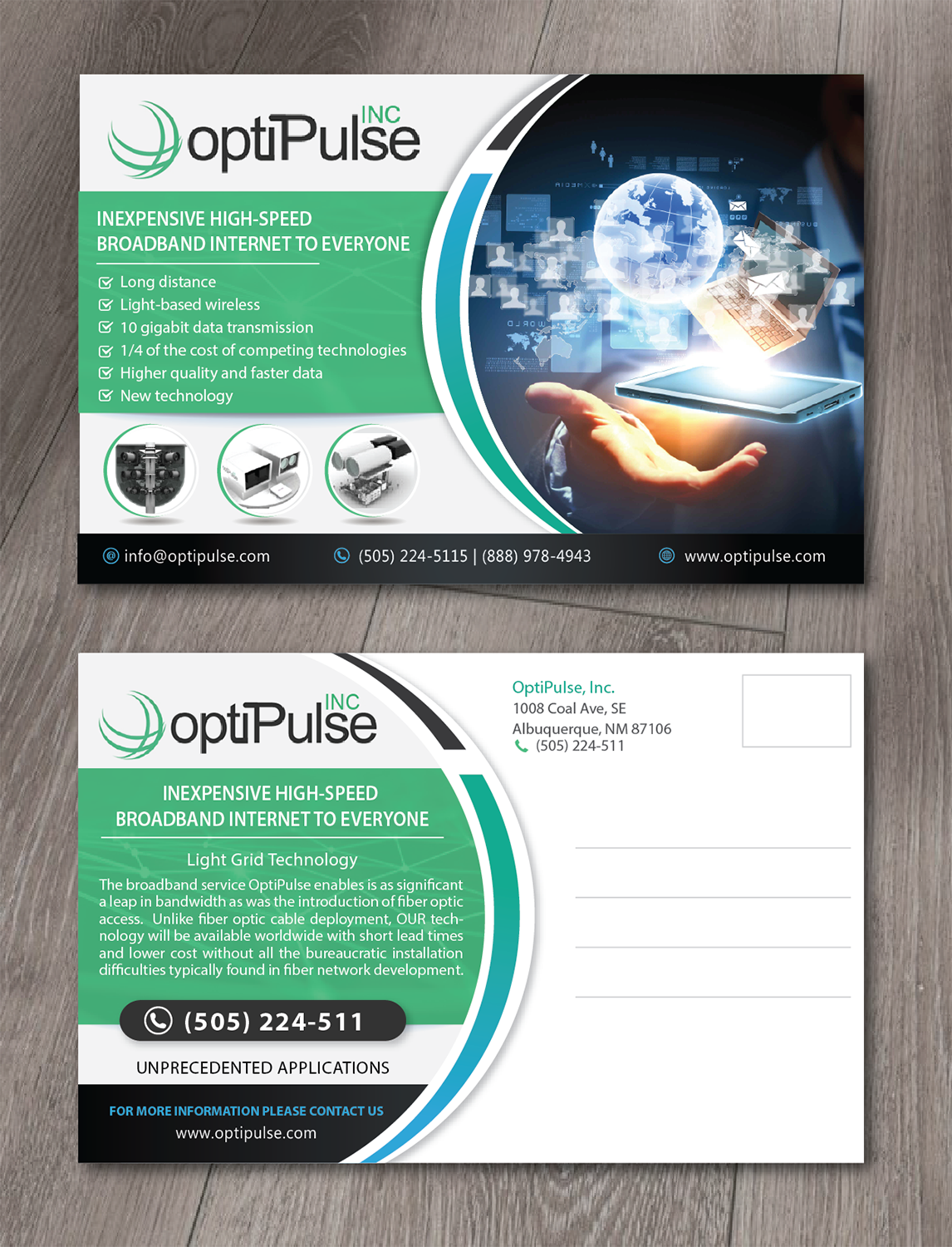 Postcard Design by alex989 for optiPulse, Inc. | Design #19477180