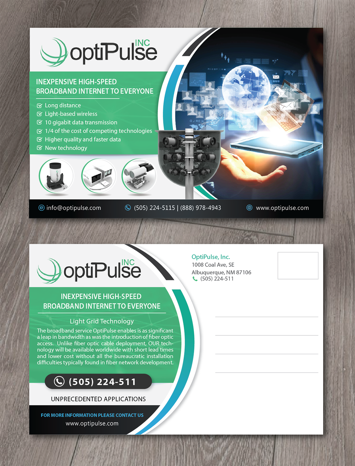 Postcard Design by alex989 for optiPulse, Inc. | Design #19477181