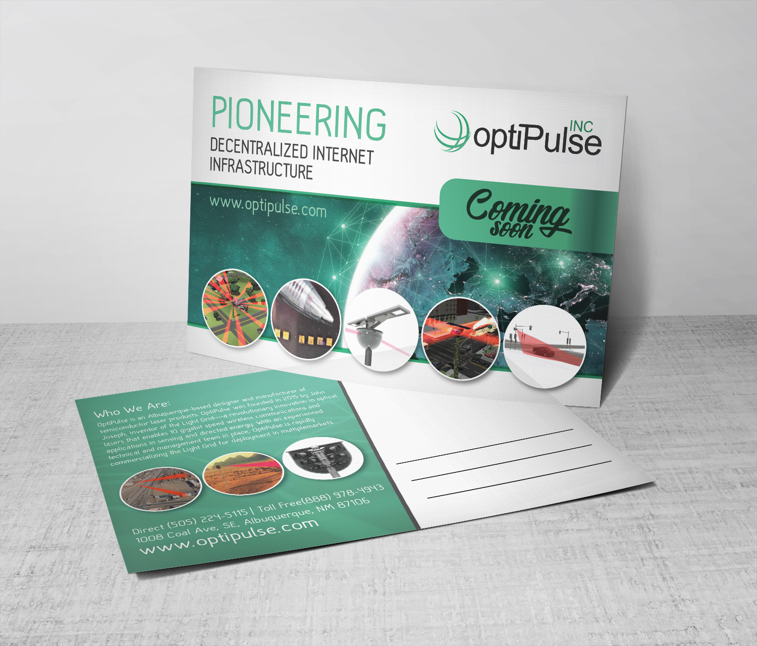 Postcard Design by Deziners Zone for optiPulse, Inc. | Design #19473995