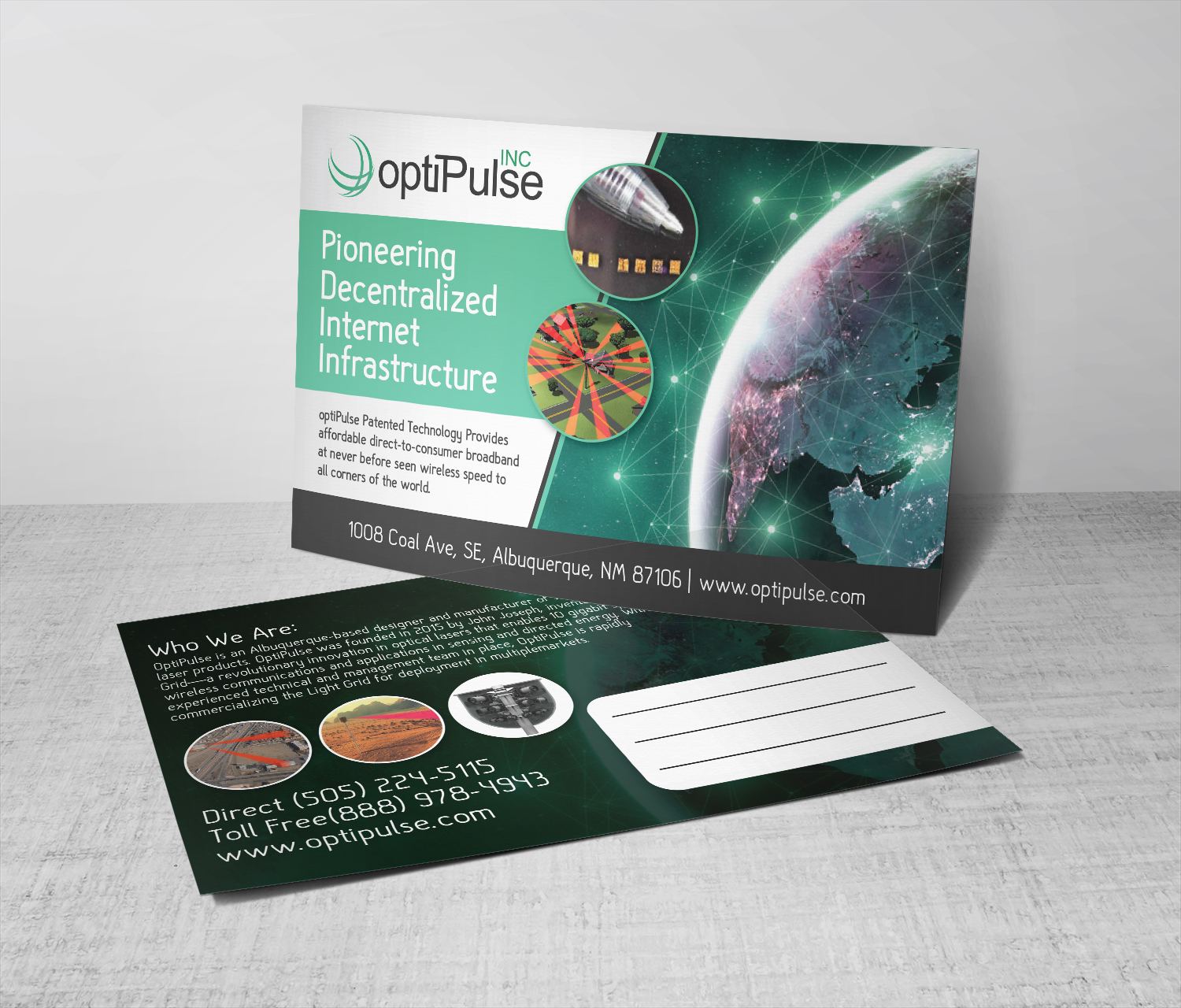 Postcard Design by Deziners Zone for optiPulse, Inc. | Design #19473996