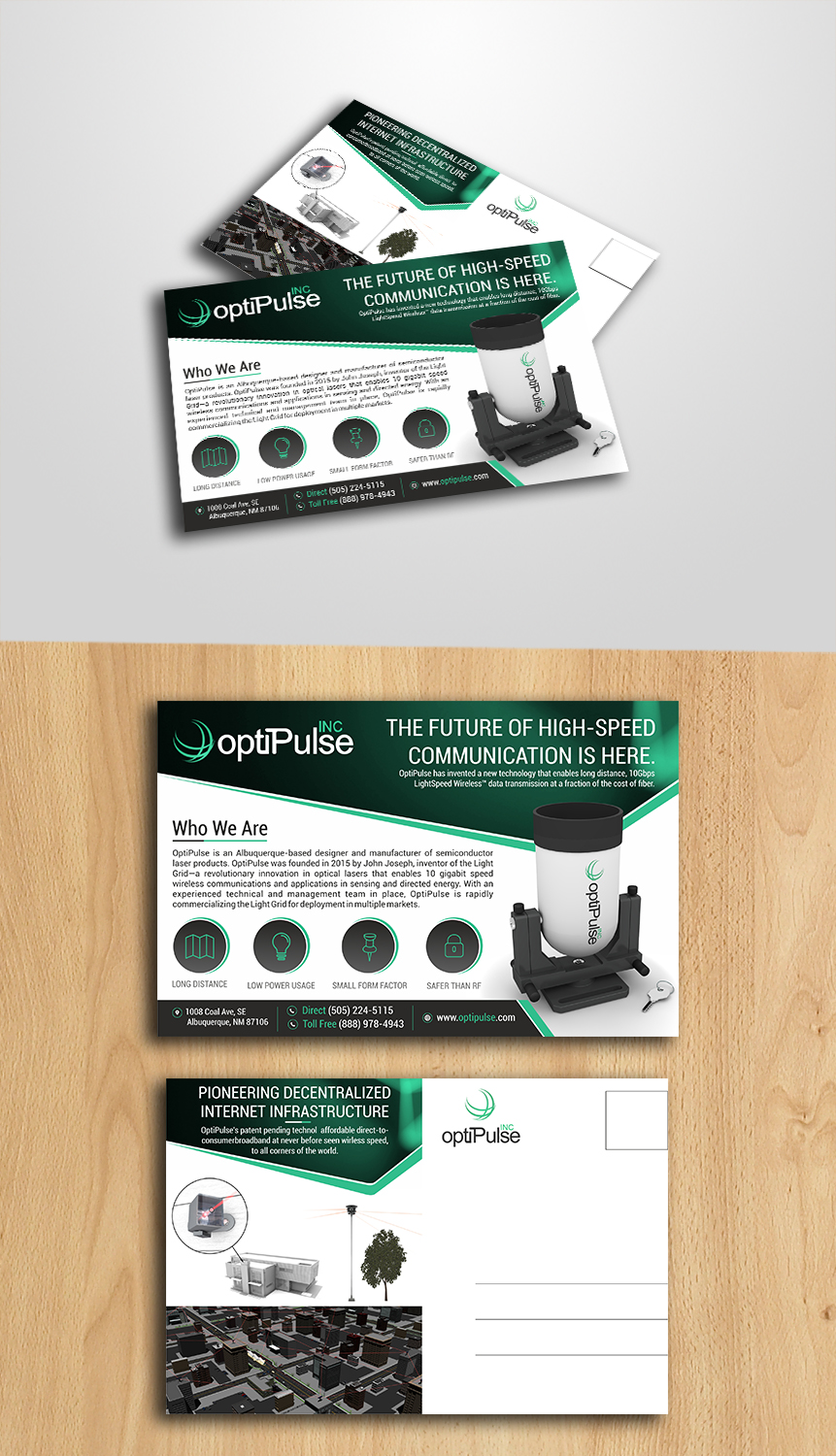 Postcard Design by ecorokerz for optiPulse, Inc. | Design #19472997