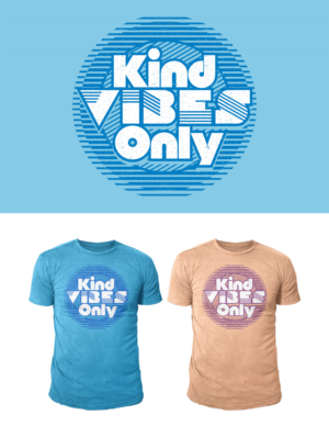 Kind Vibes Only Surf Style T-Shirt Design | T-shirt Design by D'Mono