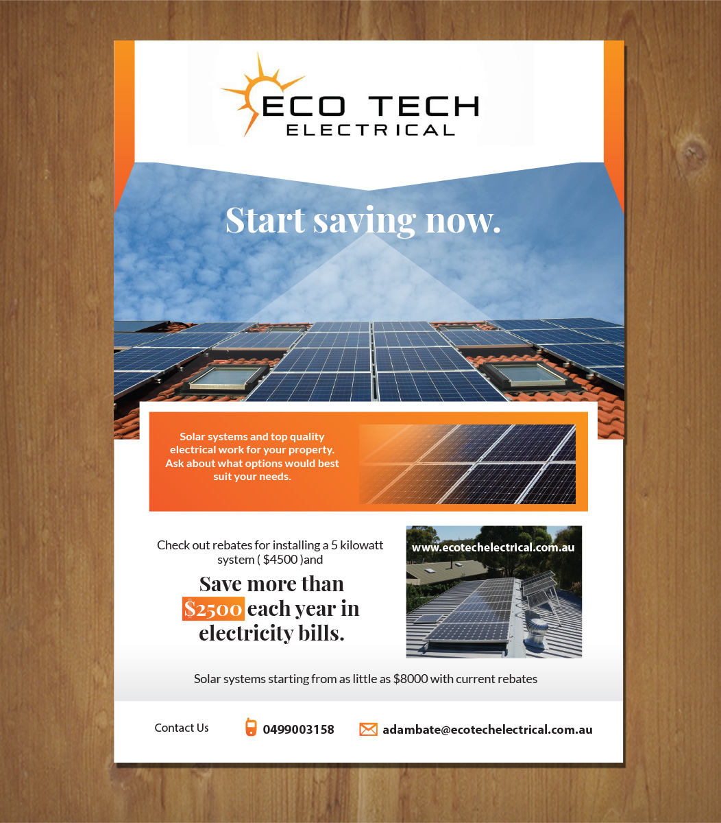Diseño de Flyer por MNM para Eco Tech Electrical | Diseño #19506814