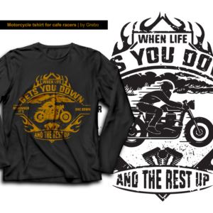 Design a motorcycle tshirt for cafe racers | Diseño de Camiseta por Grebo