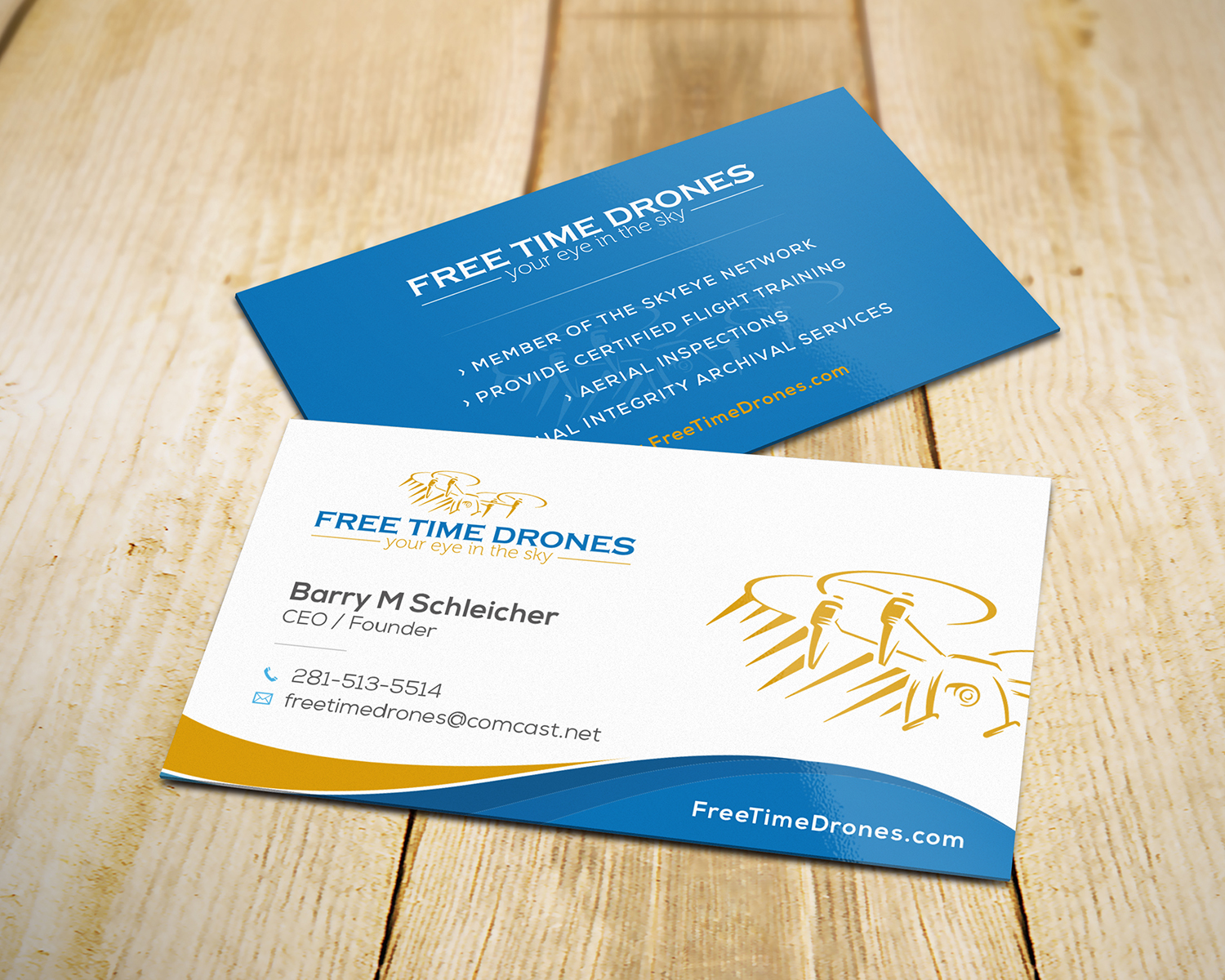Business Card Design by Tilt for Free Time Drones | Design #19474760