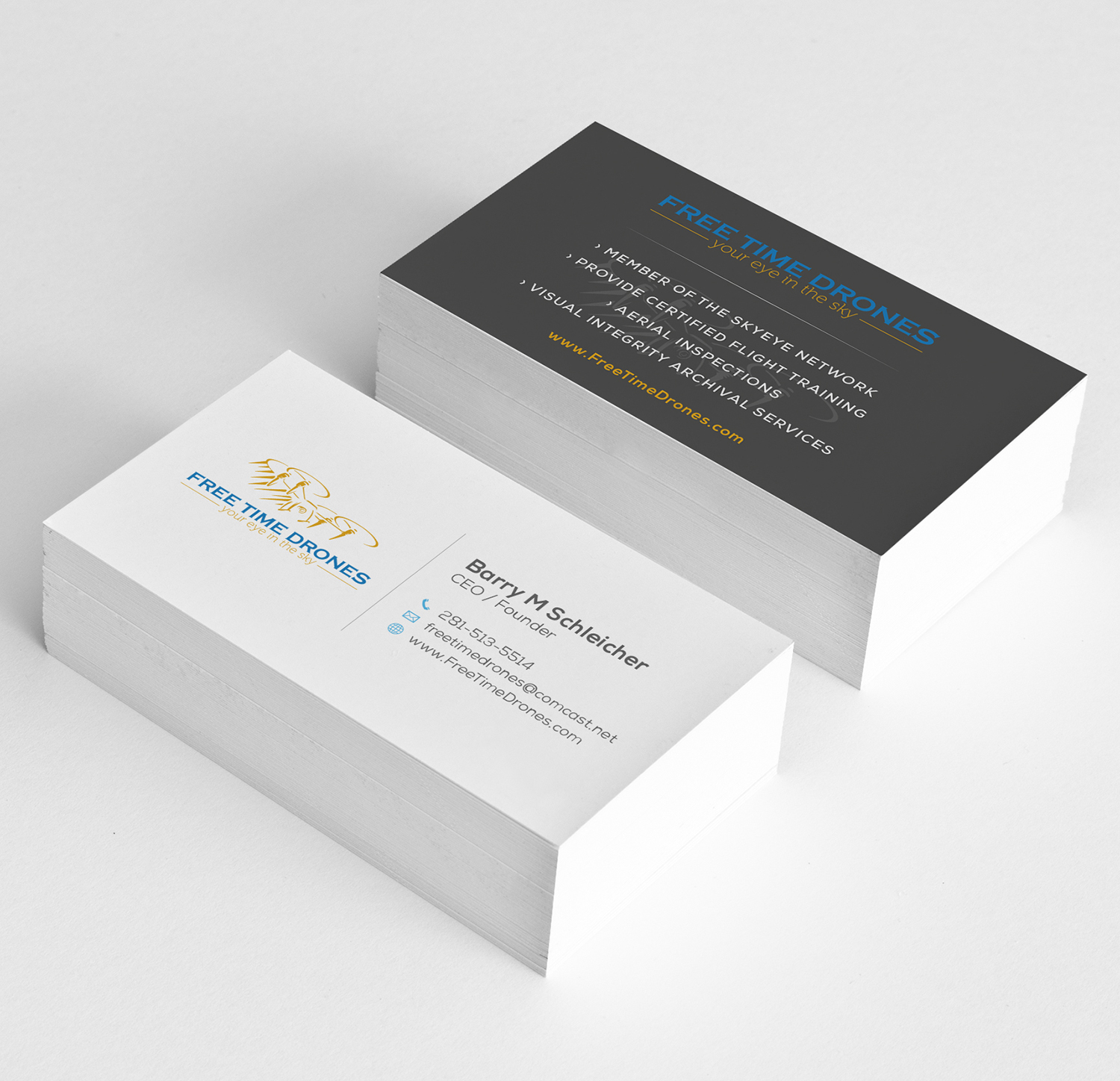 Business Card Design by Tilt for Free Time Drones | Design #19474772