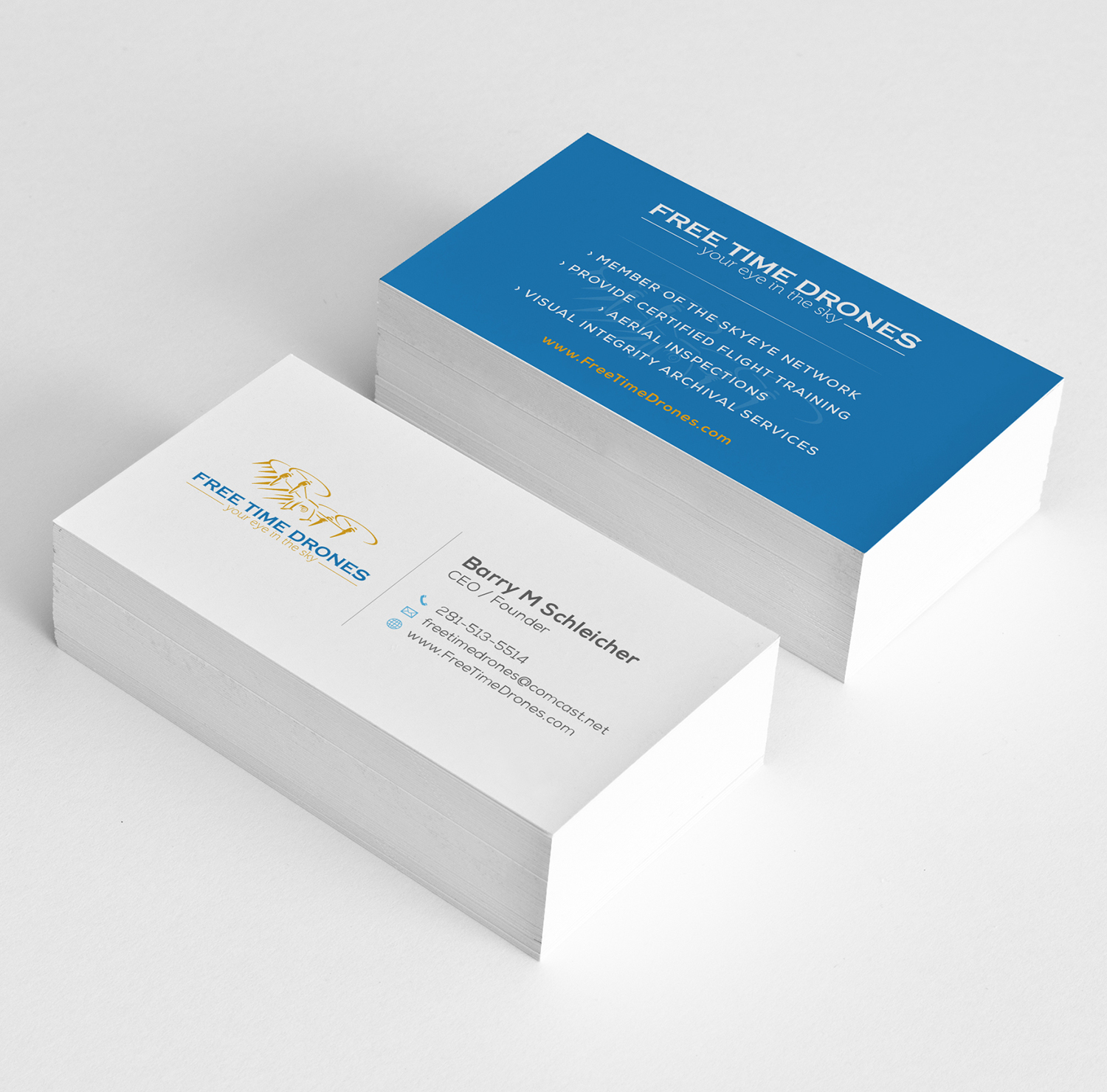 Business Card Design by Tilt for Free Time Drones | Design #19474773