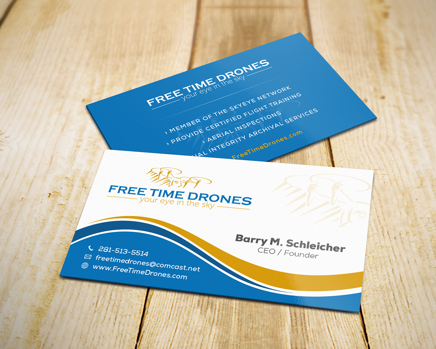 Business Card Design by Tilt for Free Time Drones | Design #19475523