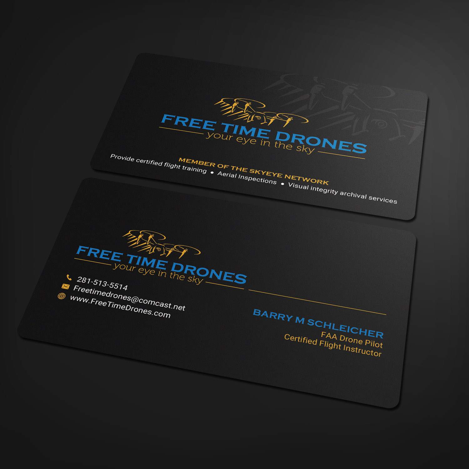 Business Card Design by Sandaruwan for Free Time Drones | Design #19474983