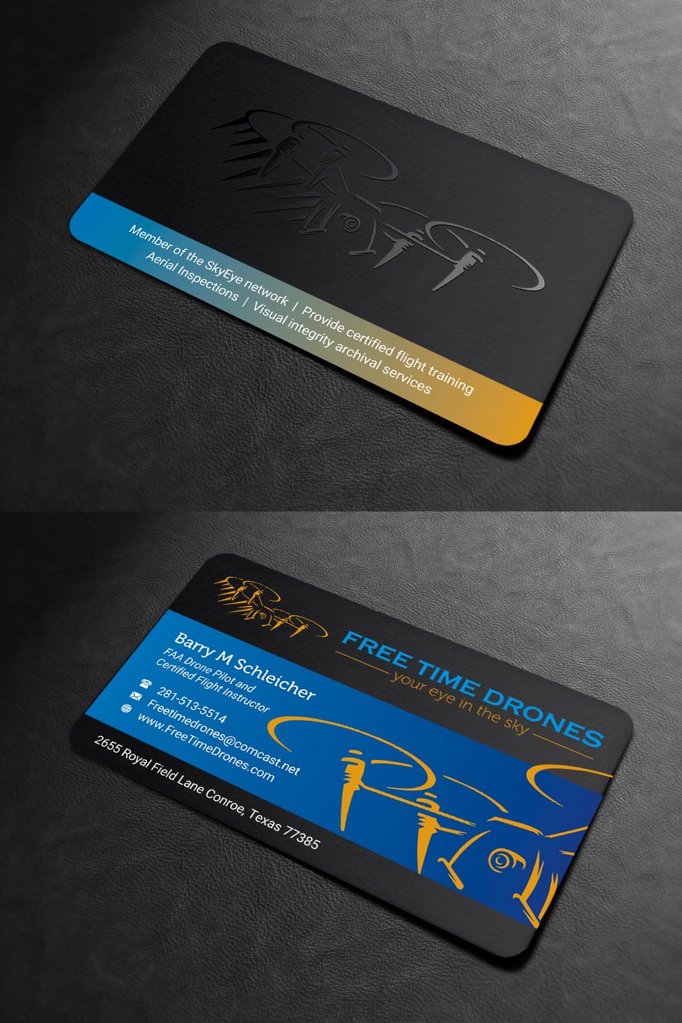 Business Card Design by INDIAN_Ashok for Free Time Drones | Design #19475857