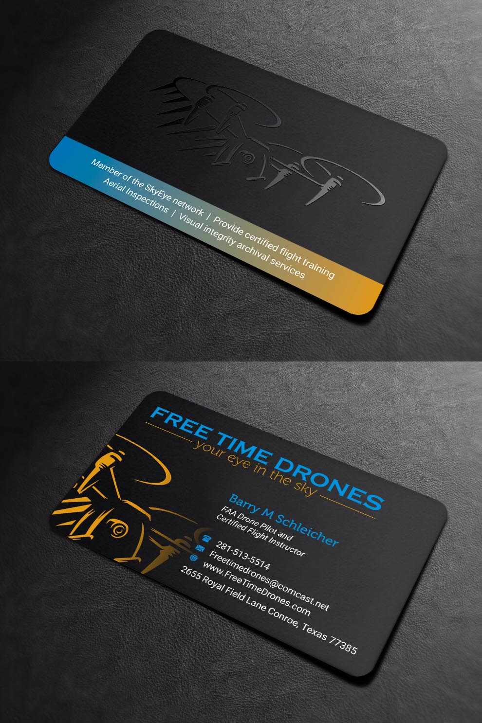 Business Card Design for Free Time Drones by INDIAN_Ashok | Design #19475869