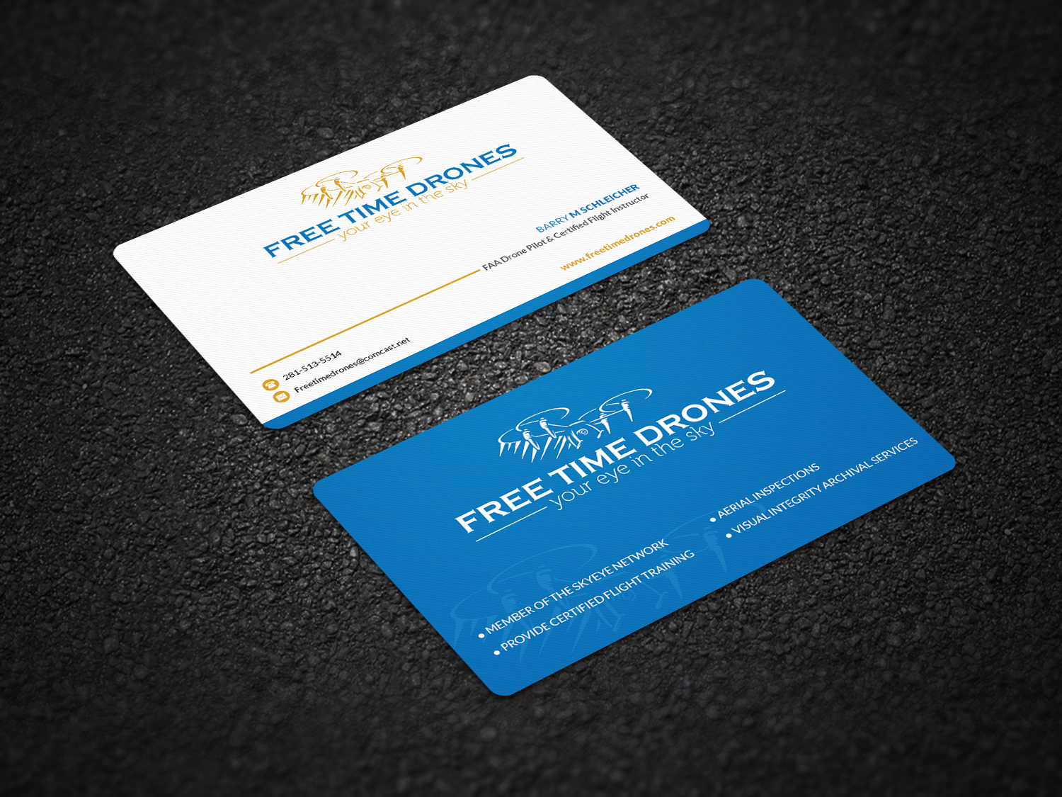 Business Card Design by Pointless Pixels India for Free Time Drones | Design #19475234