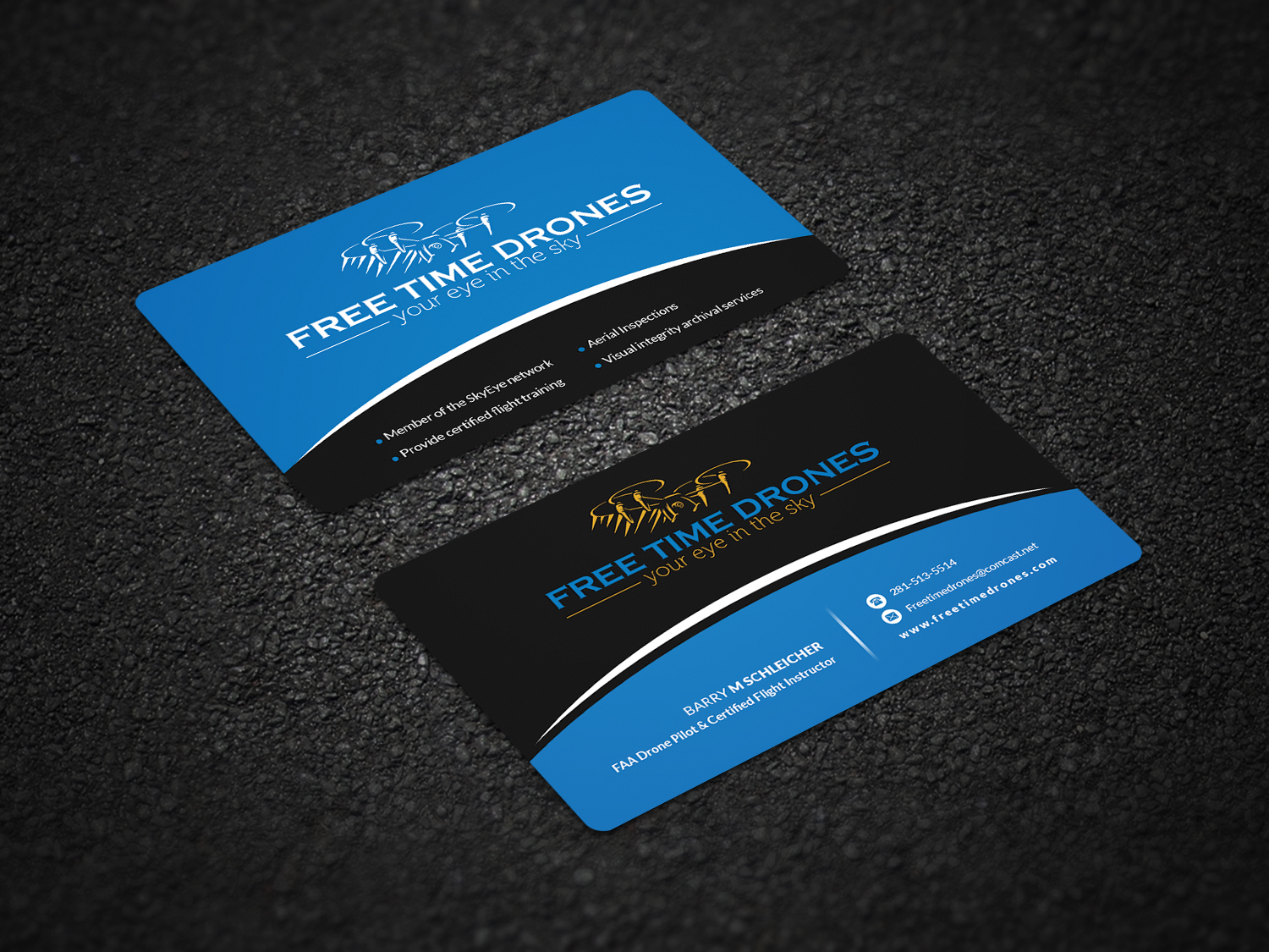 Business Card Design by Pointless Pixels India for Free Time Drones | Design #19476268