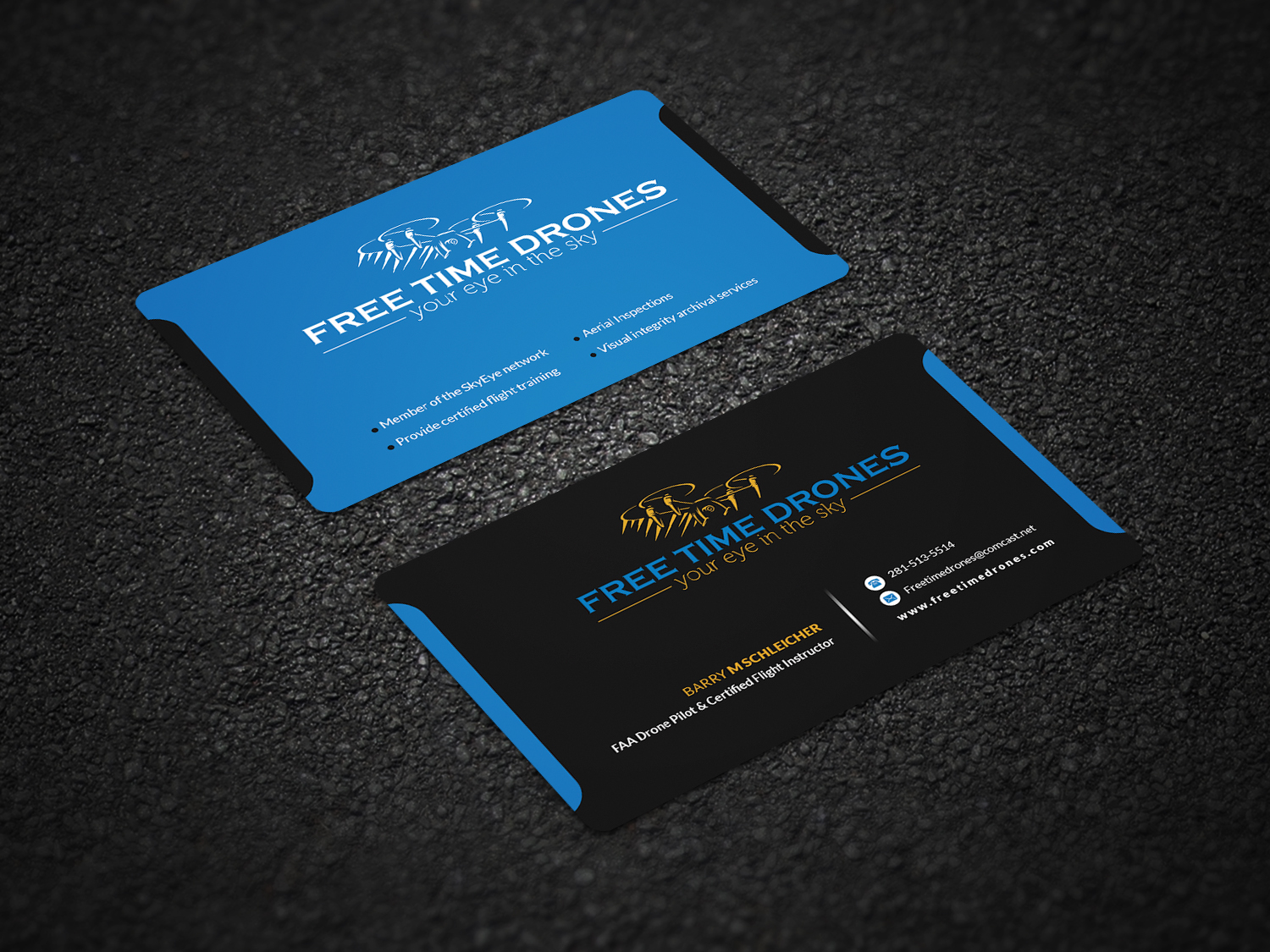 Business Card Design by Pointless Pixels India for Free Time Drones | Design #19476492