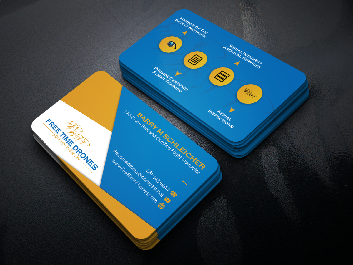 Business Card Design by JK18 for Free Time Drones | Design #19482309