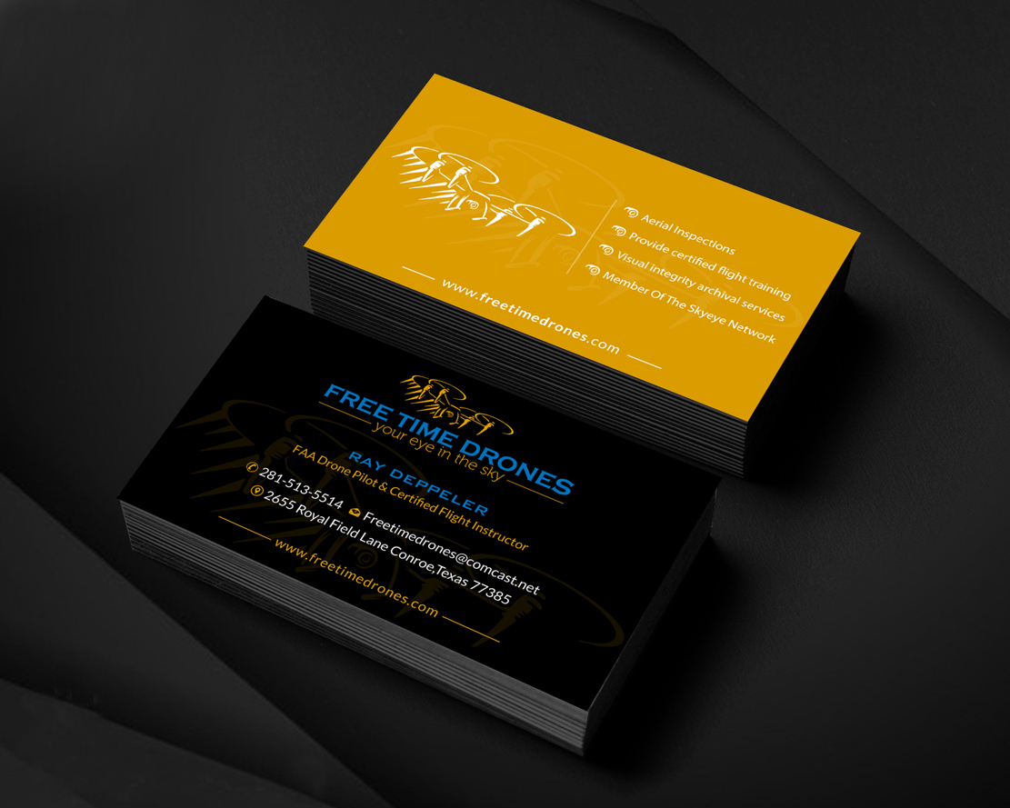 Business Card Design by Infinitive Technology for Free Time Drones | Design #19476110