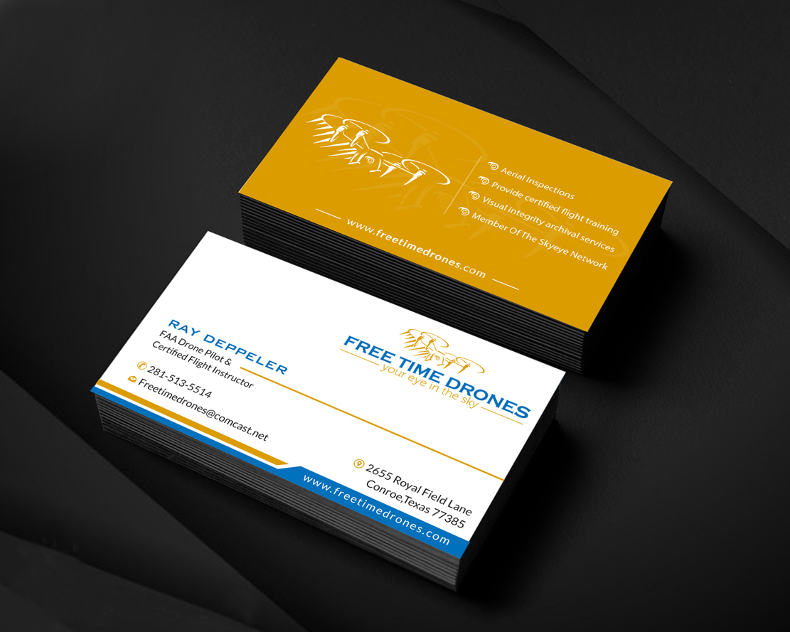 Business Card Design by Infinitive Technology for Free Time Drones | Design #19476462