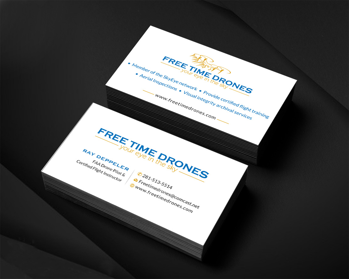 Business Card Design by Infinitive Technology for Free Time Drones | Design #19482744