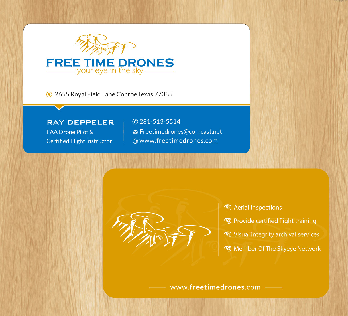 Business Card Design by Infinitive Technology for Free Time Drones | Design #19482758