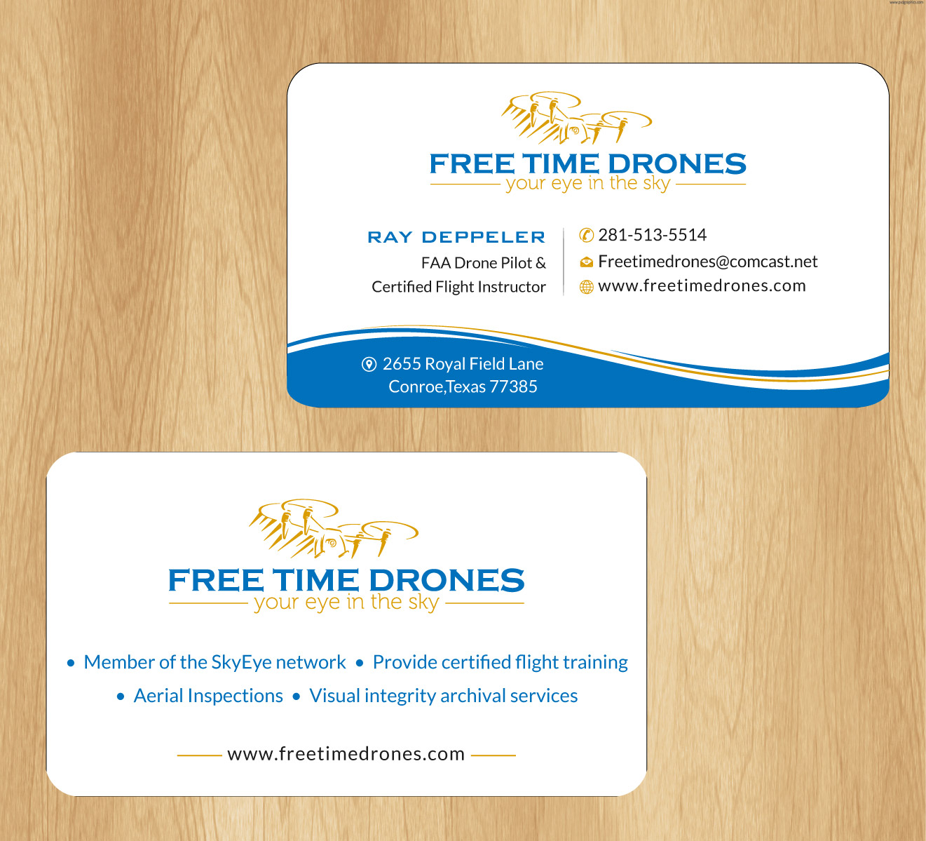Business Card Design by Infinitive Technology for Free Time Drones | Design #19482759