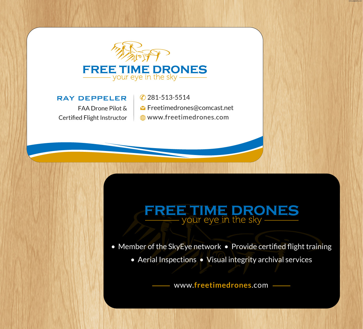 Business Card Design by Infinitive Technology for Free Time Drones | Design #19482764