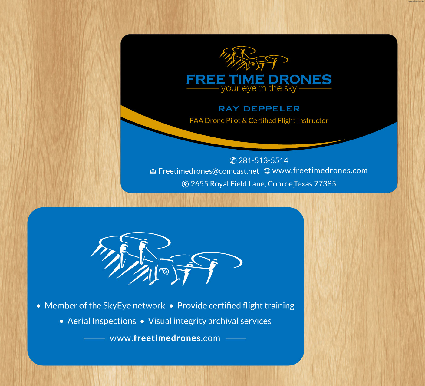 Business Card Design by Infinitive Technology for Free Time Drones | Design #19482765