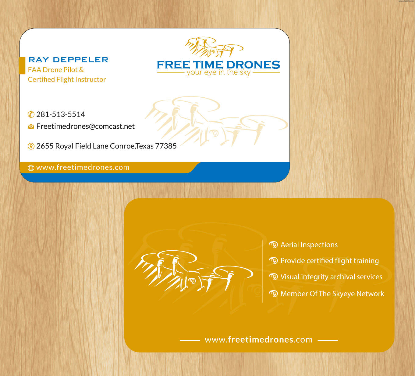 Business Card Design by Infinitive Technology for Free Time Drones | Design #19482766