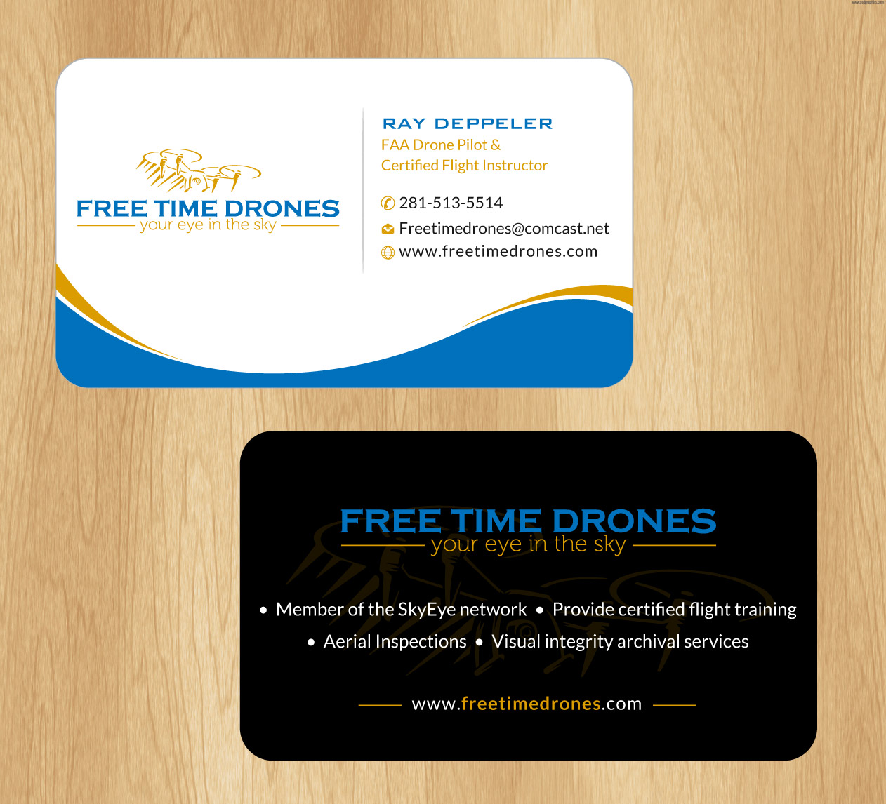 Business Card Design by Infinitive Technology for Free Time Drones | Design #19482775