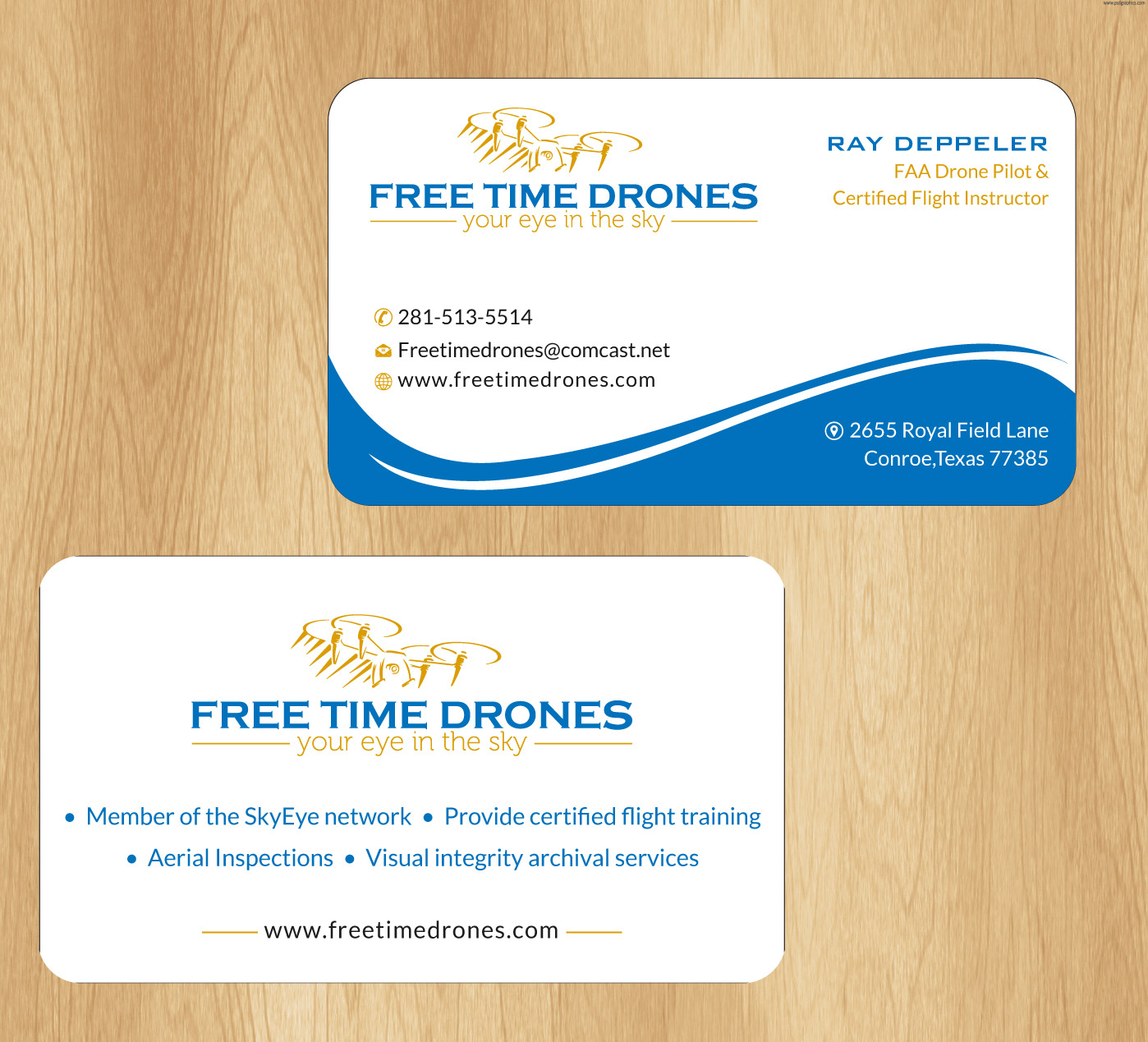 Business Card Design by Infinitive Technology for Free Time Drones | Design #19482776