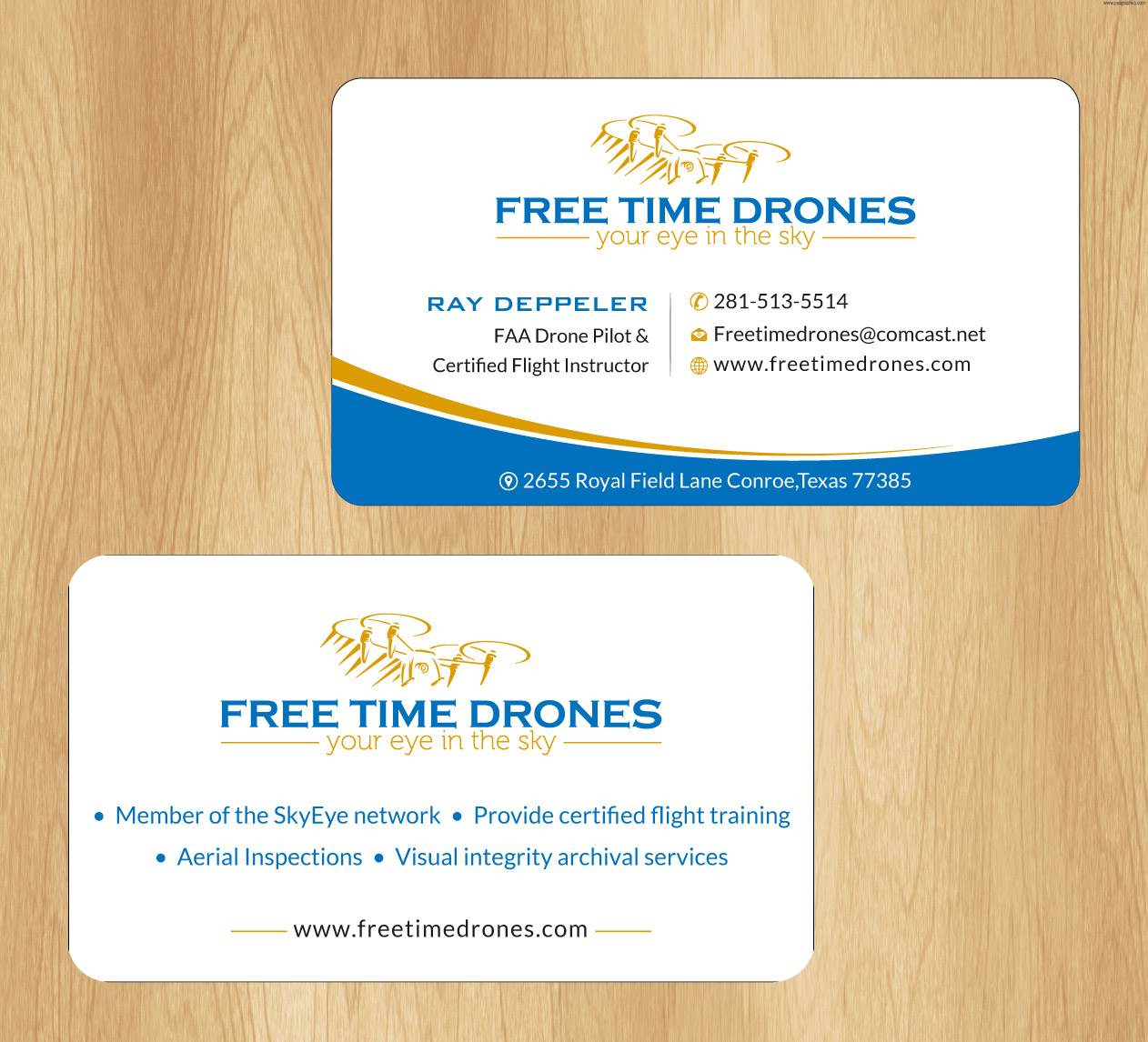 Business Card Design by Infinitive Technology for Free Time Drones | Design #19482777