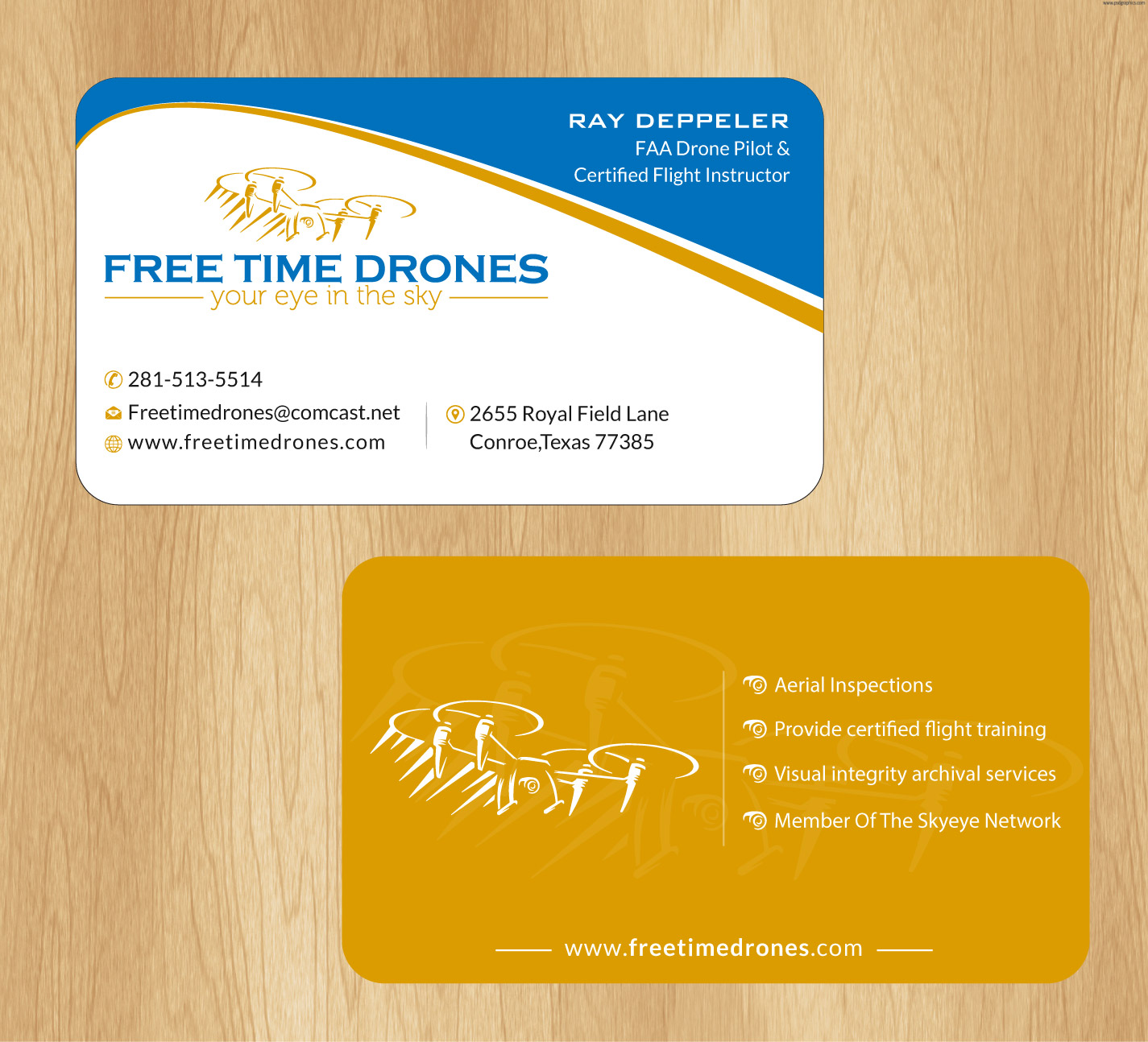 Business Card Design by Infinitive Technology for Free Time Drones | Design #19482778