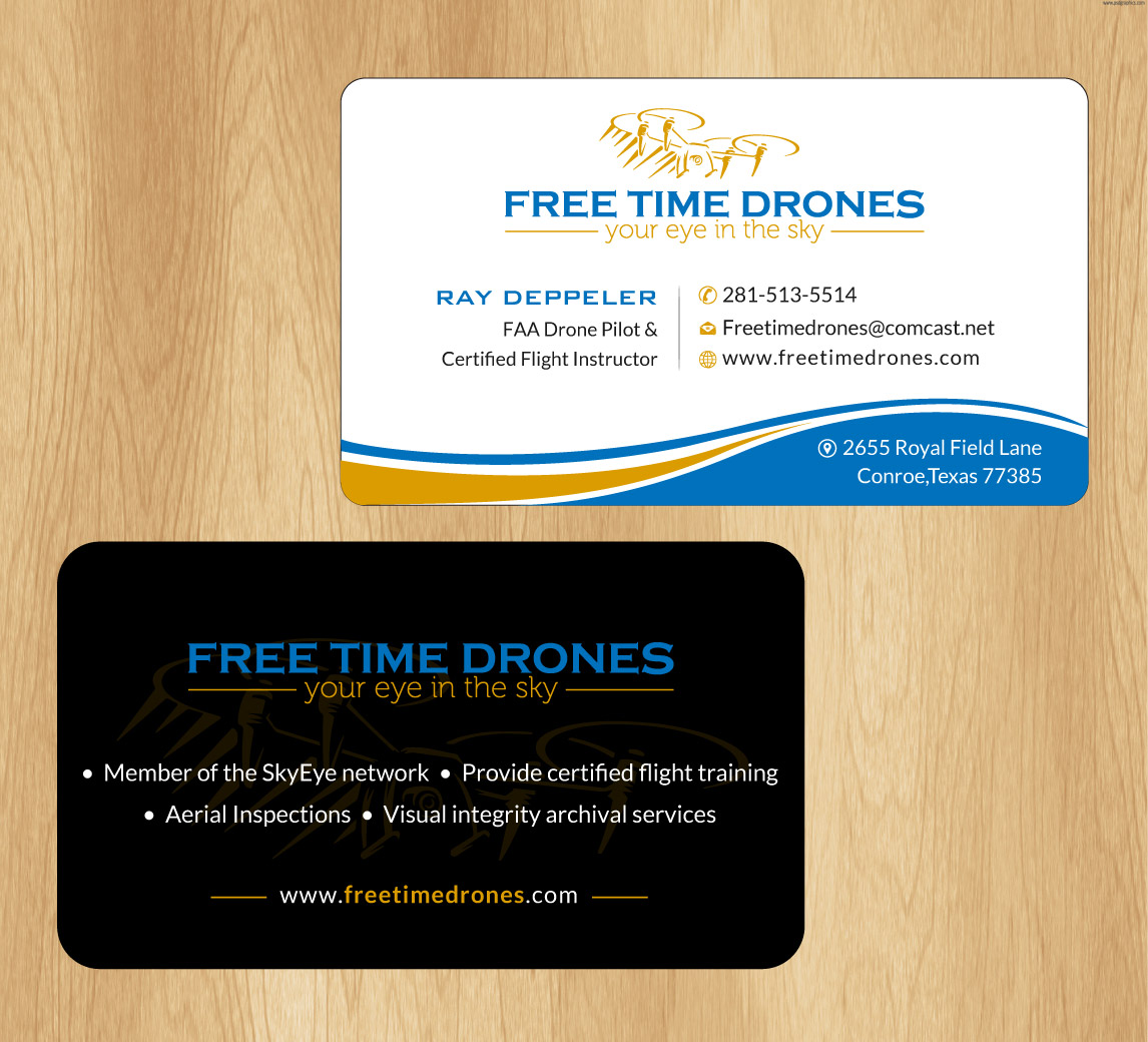 Business Card Design by Infinitive Technology for Free Time Drones | Design #19482782