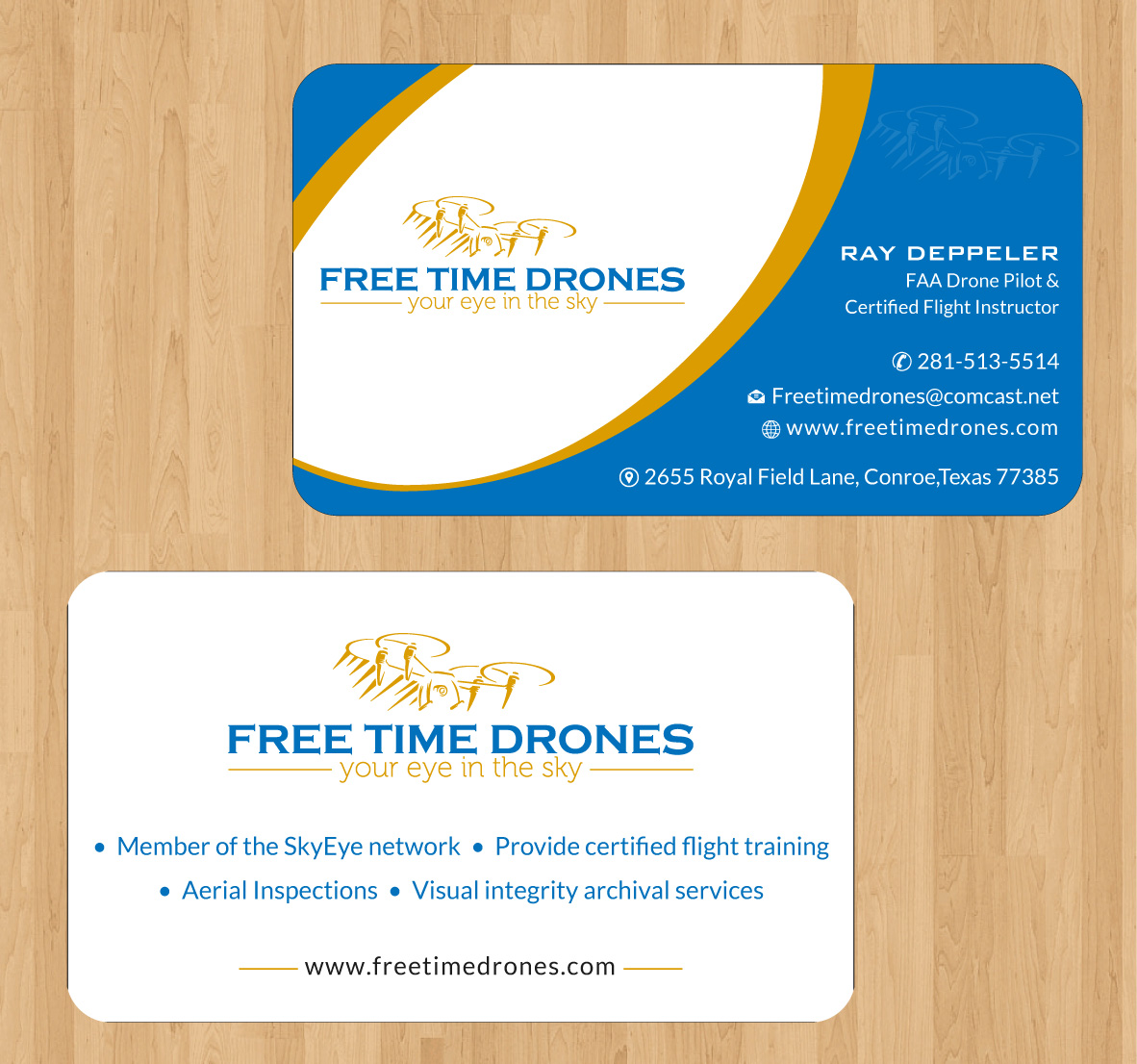 Business Card Design by Infinitive Technology for Free Time Drones | Design #19527171