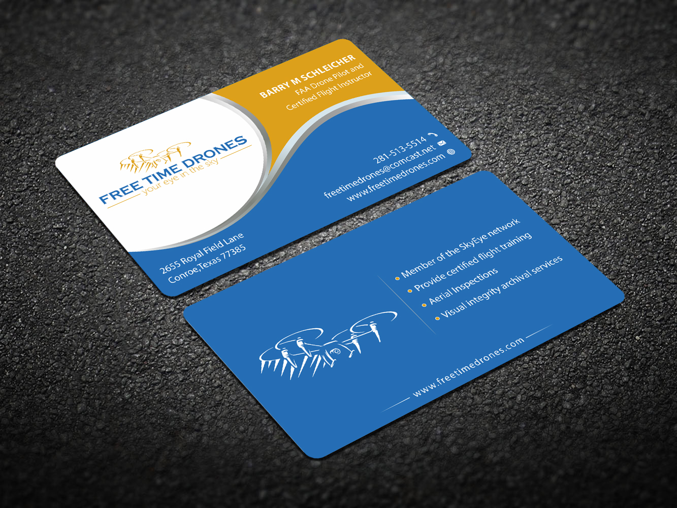 Business Card Design by Infinitive Technology for Free Time Drones | Design #19527249