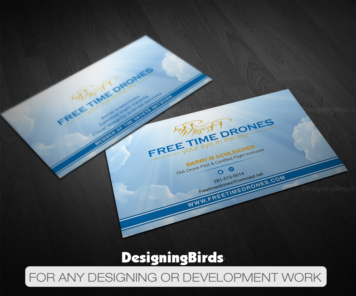 Business Card Design by Designing Birds for Free Time Drones | Design #19477049