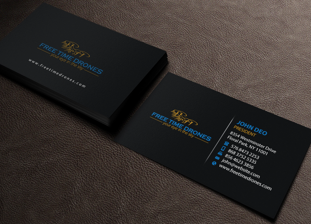 Business Card Design by Brand aid for Free Time Drones | Design #19485853