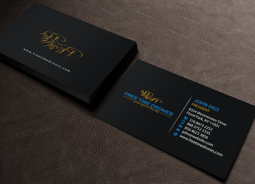 Business Card Design by Brand aid for Free Time Drones | Design #19485861